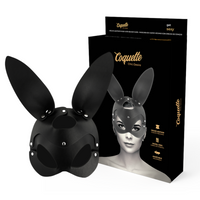 Masque en Cuir Vegan avec Oreilles de Lapin - Coquette Chic Désire