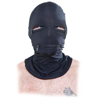 FETISH FANTASY SERIES - CAPUCHE AVEC FERMETURE ÉCLAIR NOIRE