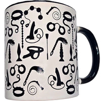 DIABLO PICANTE - TASSE BONDAGE BLANCHE AVEC ANSE NOIRE 370 ML