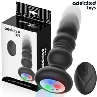 ADDICTED TOYS - PLUG ANAL ROTATIF ET VIBRANT, TÉLÉCOMMANDE AVEC LUMIÈRE LED