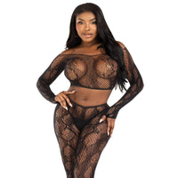 LEG AVENUE - 89373 HAUT COURT EN PYTHON ET COLLANTS SANS PIEDS NOIRS - TAILLE UNIQUE