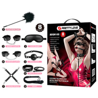 PRETTY LOVE - KIT BDSM 8 PIÈCES NOIR
