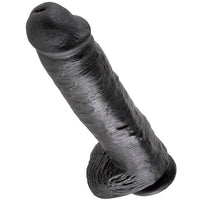 KING COCK - GODE NOIR AVEC BOULES 28 CM